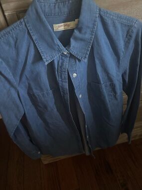 blue denim style button up
